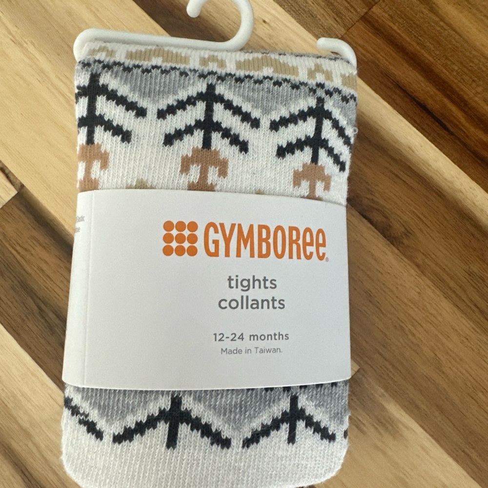 Gymboree Patterned Tights - Black, White, and Tan